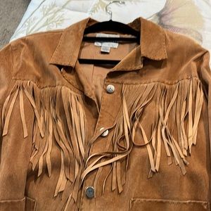 Chicos leather jacket with fringe